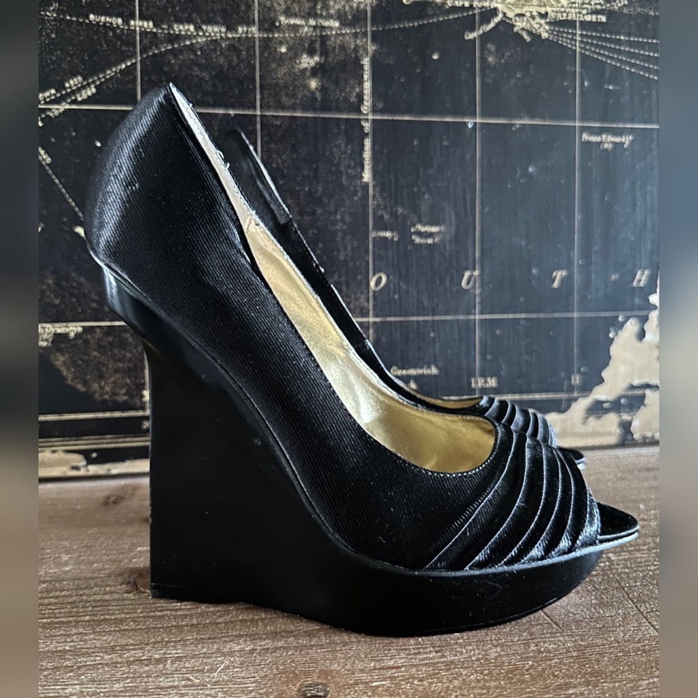 Hale Bob Peep Toe Wedges